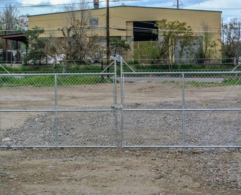 Custom fabricated gate and fencing at an industrial site
